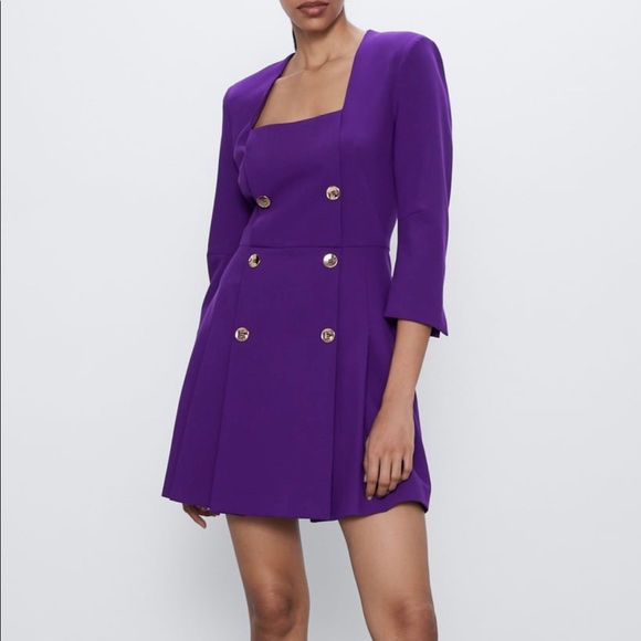 zara lilac blazer dress